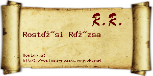 Rostási Rózsa névjegykártya